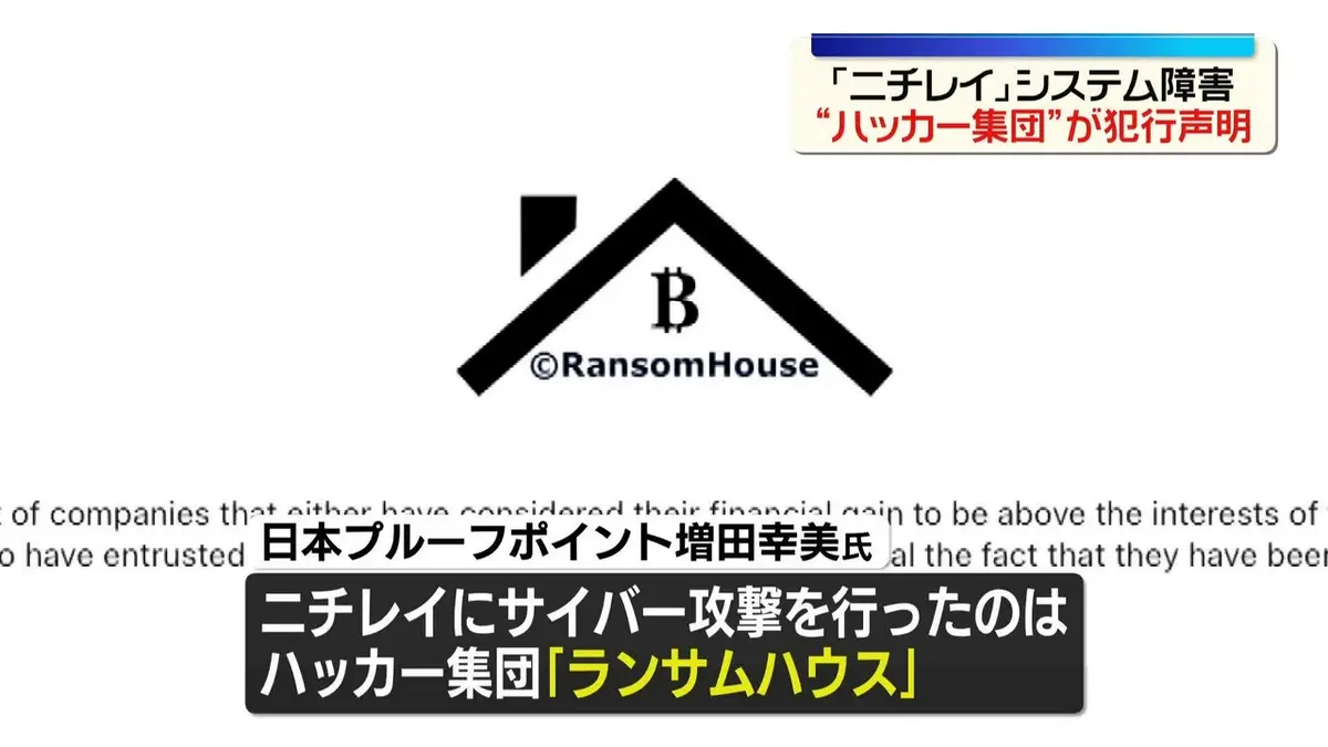 日テレNEWS NNN 7月22日(水) 12:18 ニチレイ“不正アクセス”システム