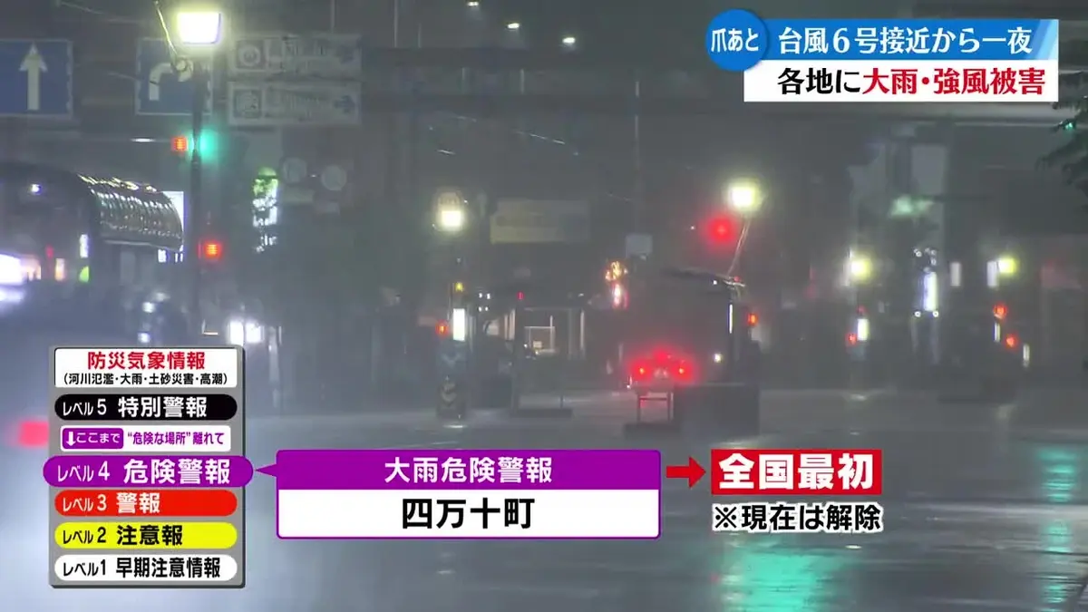 日テレNEWS NNN 6月3日(水) 12:26 《台風6号被害》高知県内各地で道路