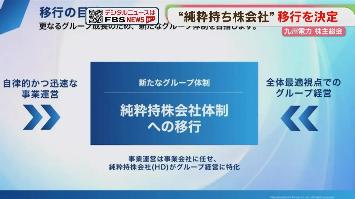 日テレNEWS NNN 6月25日(木) 19:35 【九州電力】純粋持ち株会社に移行