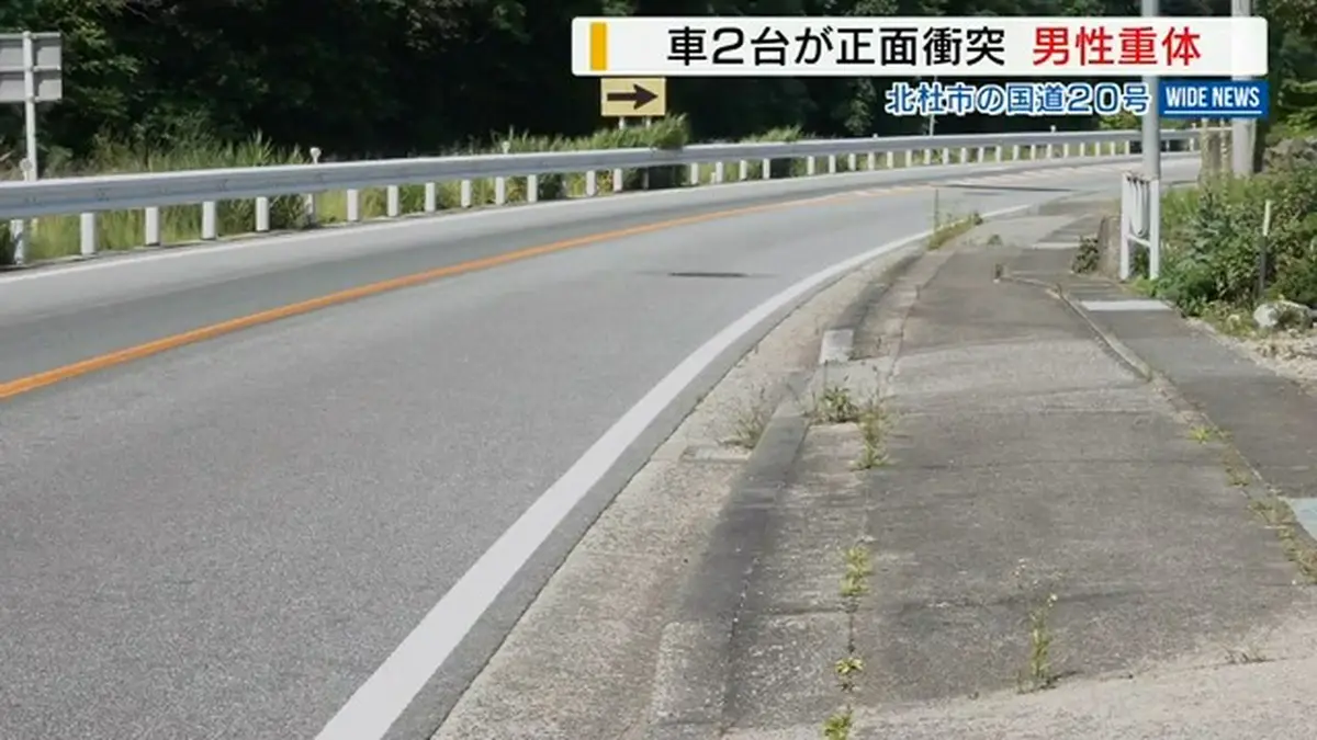日テレNEWS NNN 7月10日(金) 19:43 国道で車2台が正面衝突 軽乗用車の