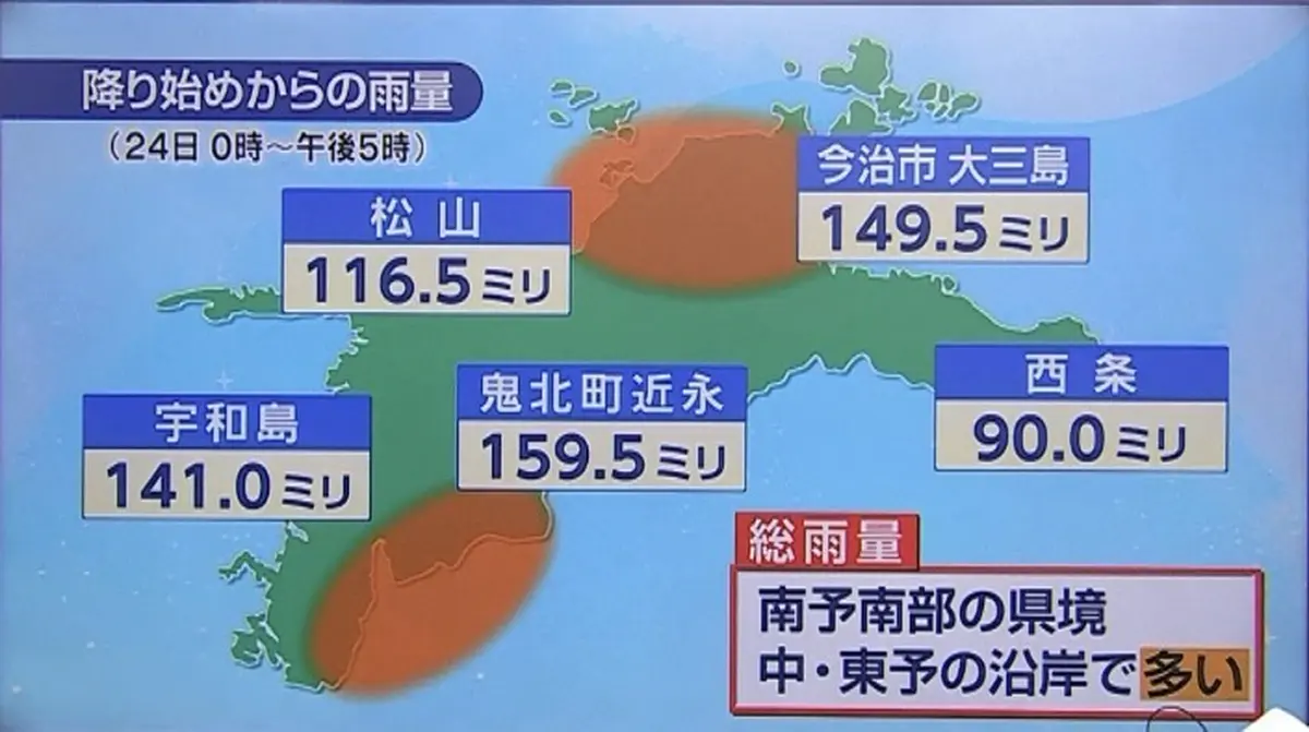 日テレNEWS NNN 6月25日(木) 19:54 台風7号は土曜の明け方からに愛媛最