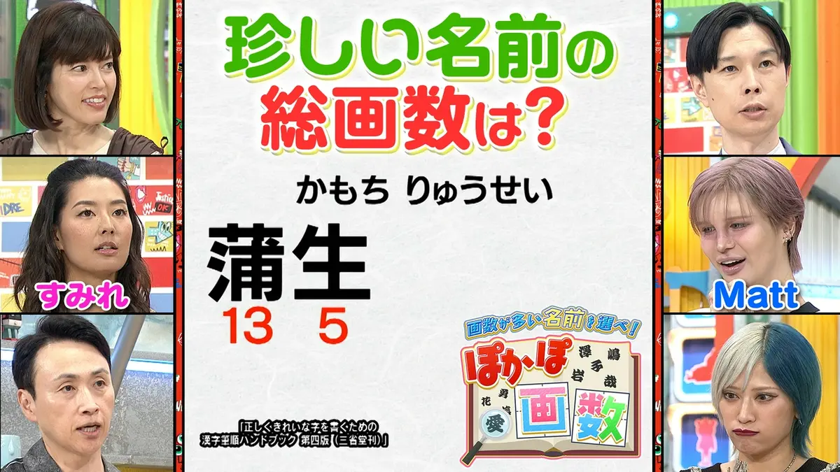 ぽかぽか 5月29日(金)放送分 金曜（1）Mattすみれ画数多い名前当て挑戦