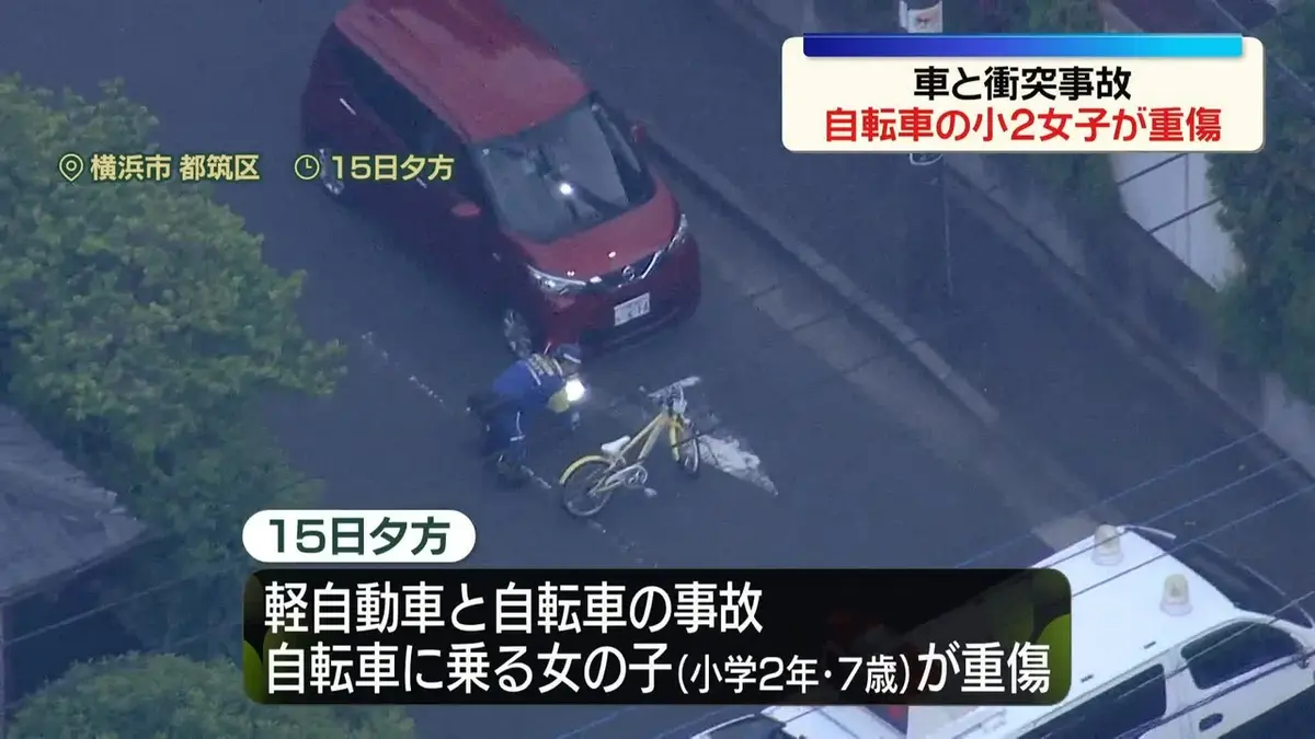 日テレNEWS NNN 5月16日(土) 1:58 軽自動車と自転車が衝突 小2女児が