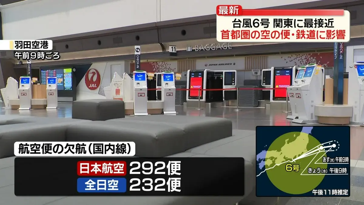 日テレNEWS NNN 6月3日(水) 11:33 【台風6号】関東に最接近 首都圏の空