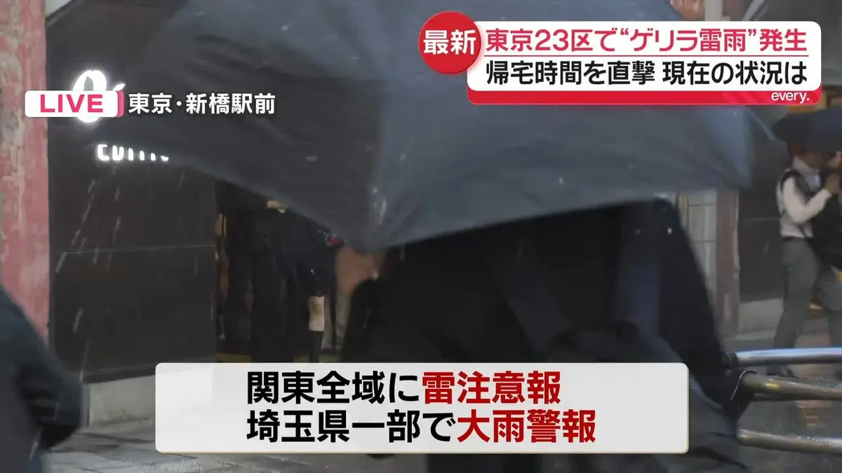 日テレNEWS NNN 5月13日(水) 18:30 【中継】東京23区で“ゲリラ雷雨