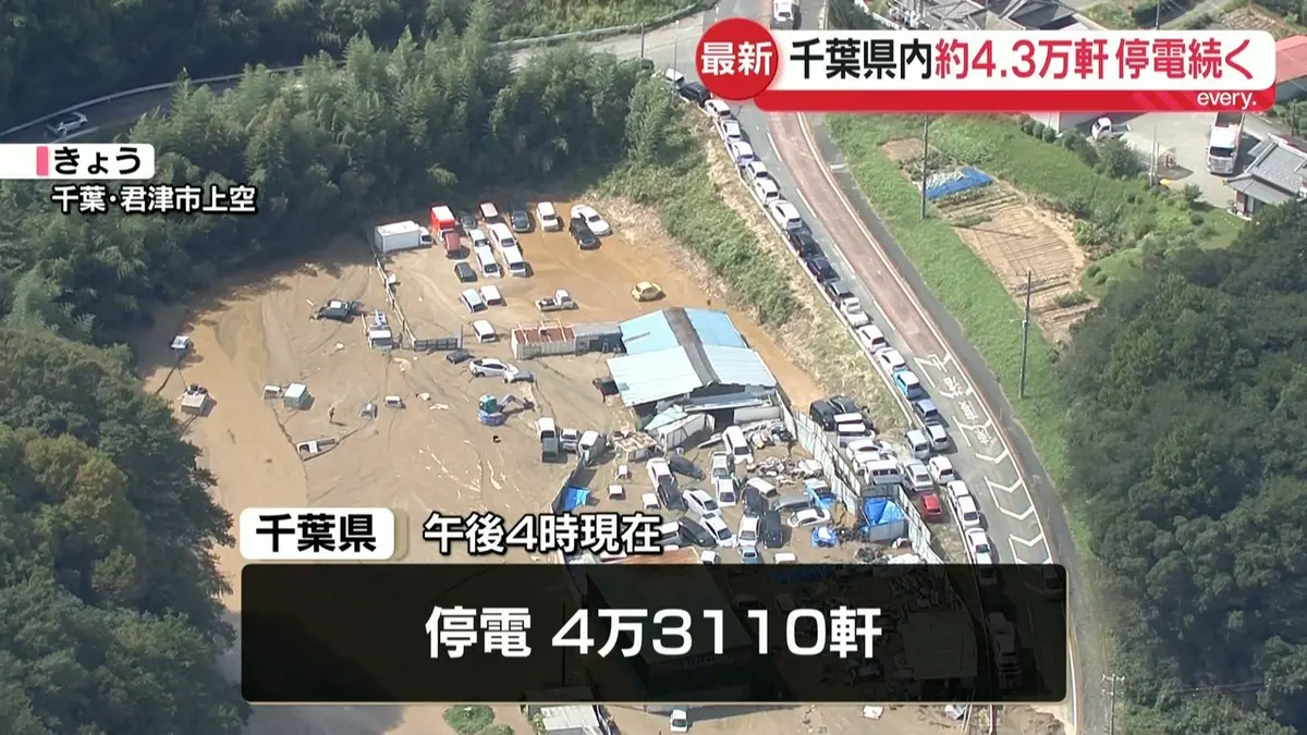 日テレNEWS NNN 9月22日(火) 16:36 【台風25号】千葉県内で約4万3000軒