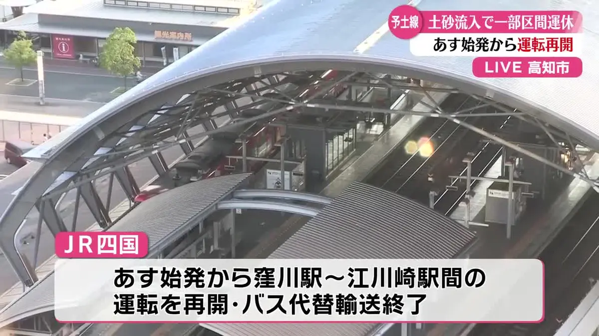 日テレNEWS NNN 7月13日(月) 18:43 《斜面崩壊 応急工事終了》 JR予土