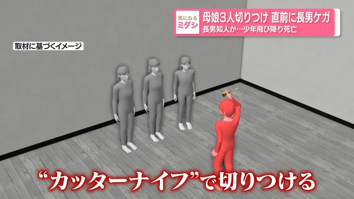 日テレNEWS NNN 7月20日(月) 18:44 母娘3人切りつけ事件直前に長男ケガ