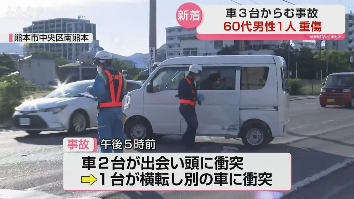 日テレNEWS NNN 6月16日(火) 21:37 男性が重傷 車2台が出合い頭に衝突