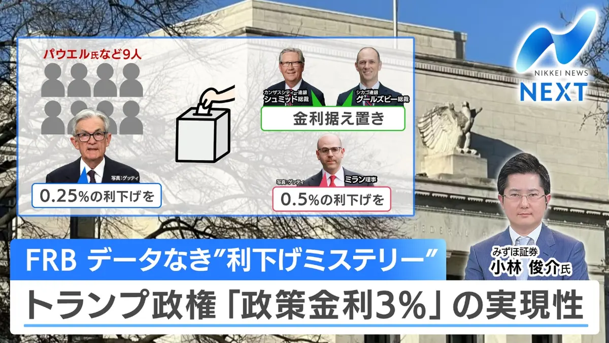 NIKKEI NEWS NEXT 12月11日(木)放送分 データなきFOMC 利下げ 「終点」はどこ？来年の金融政策を展望｜報道／ドキュメンタリー｜見逃し無料配信はTVer！人気の動画見放題