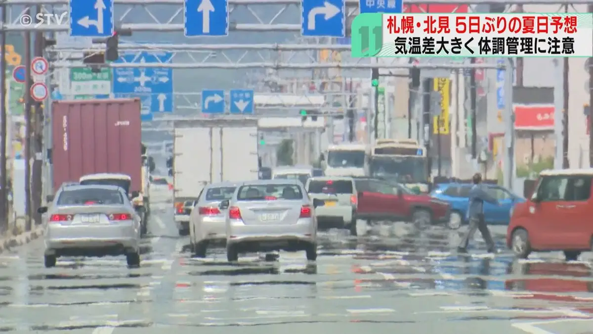日テレNEWS NNN 6月30日(火) 11:56 札幌で5日ぶりの夏日予想