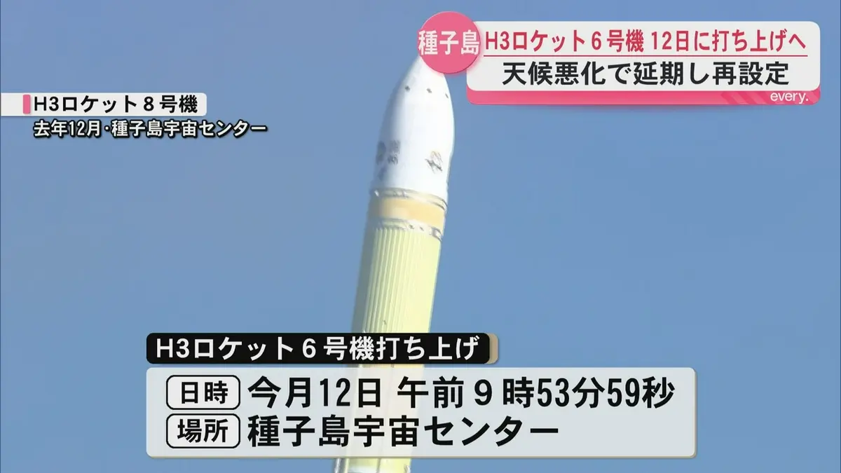 日テレNEWS NNN 6月9日(火) 19:22 H3ロケット6号機 12日に打ち上げへ