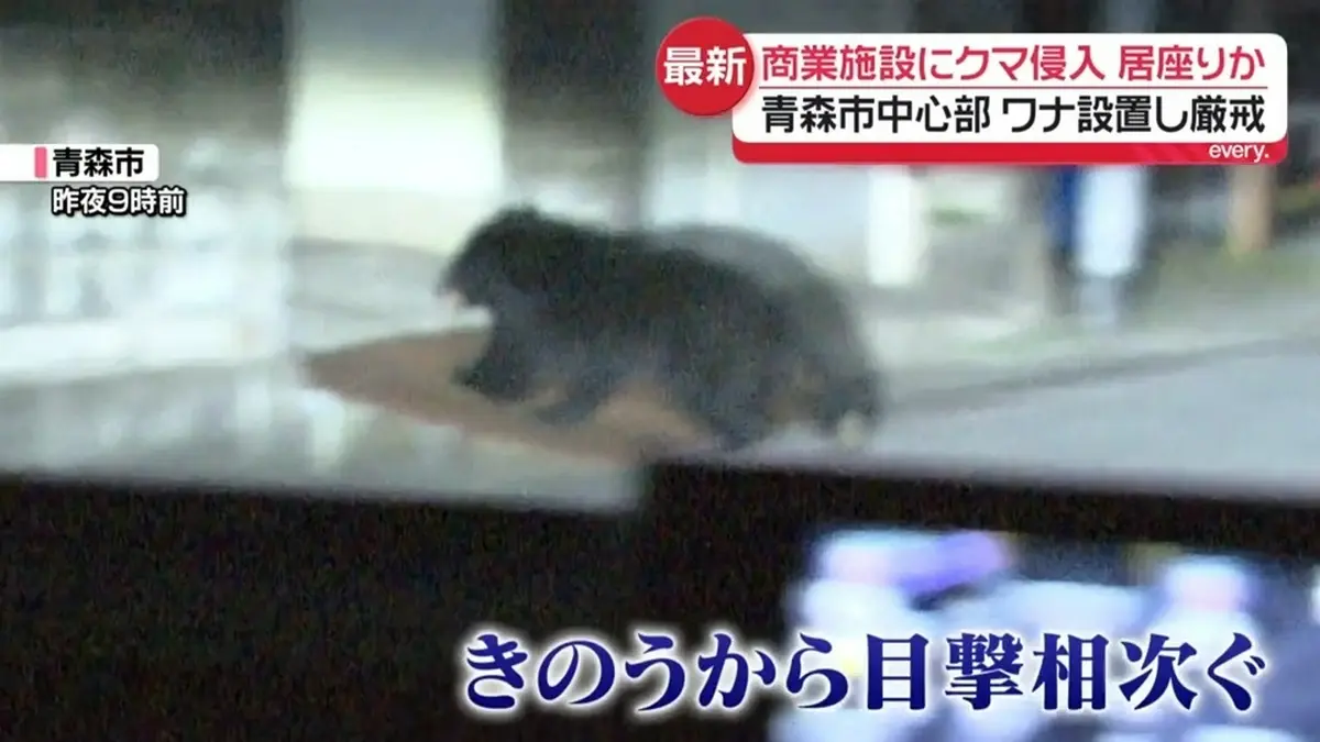日テレNEWS NNN 5月15日(金) 22:39 商業施設にクマ侵入、現在も居座り