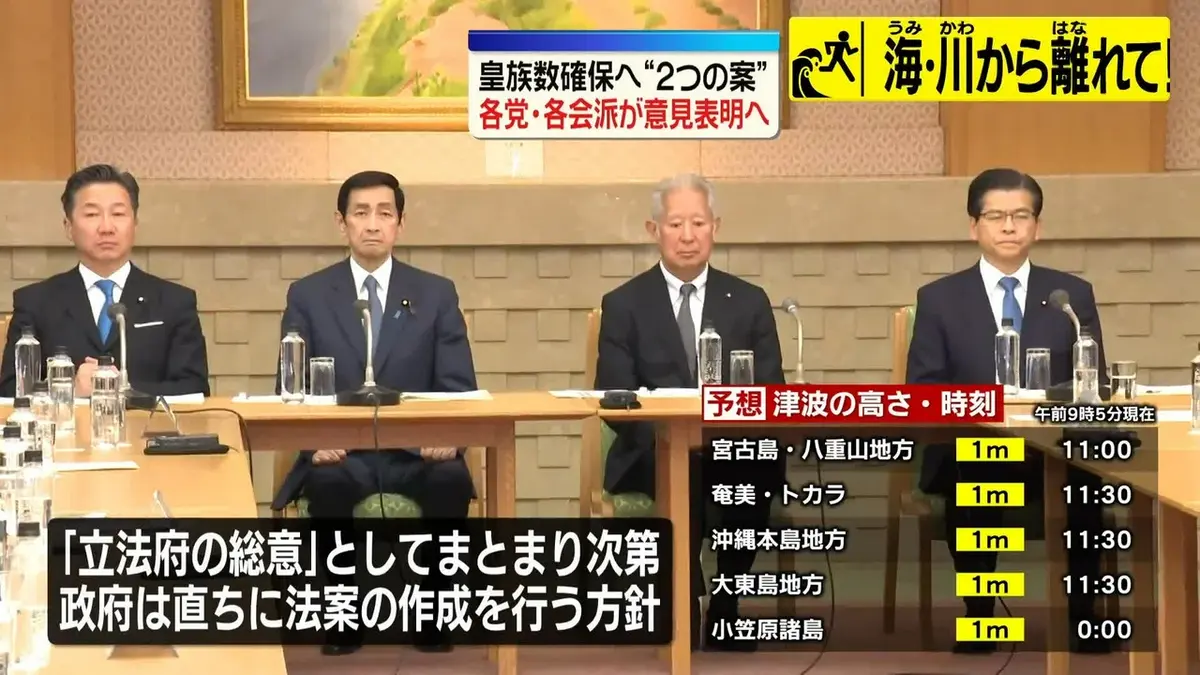 日テレNEWS NNN 6月8日(月) 11:59 皇族数確保へ“2つの案” 各党・各会派
