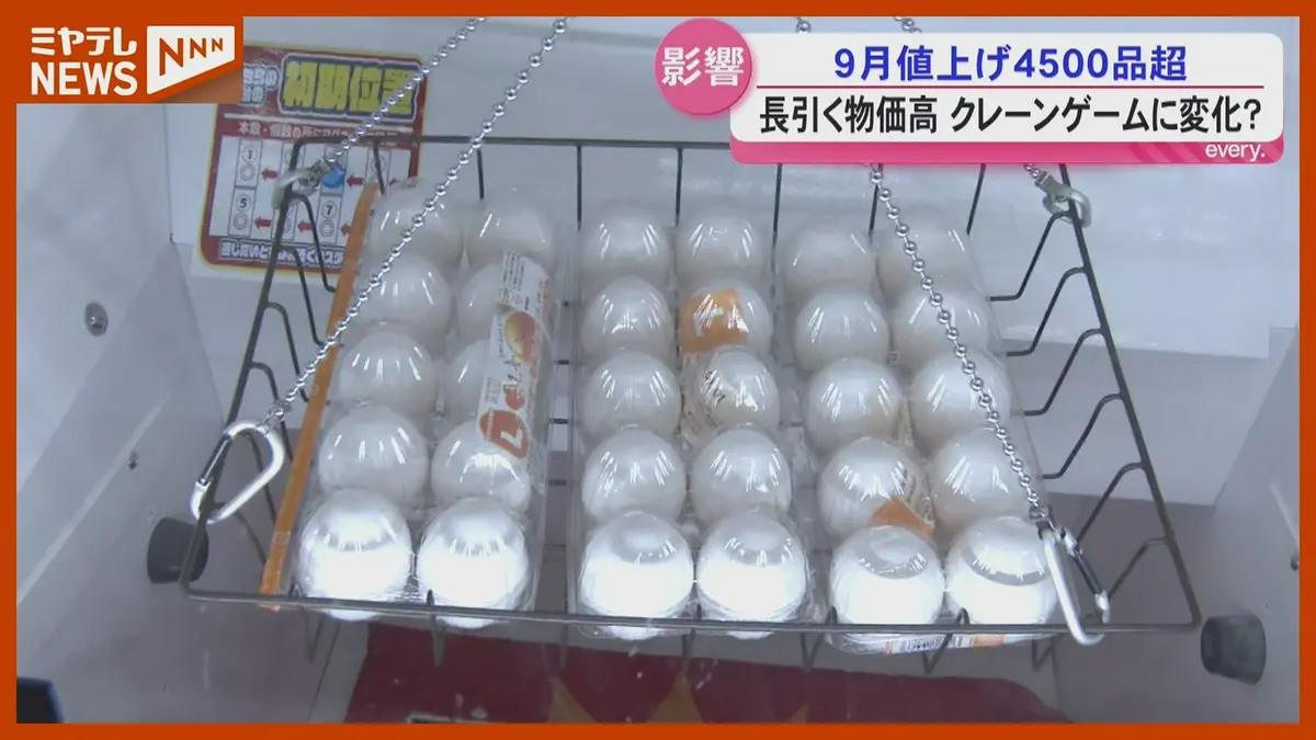 日テレNEWS NNN 8月25日(火) 18:45 長引く物価高”クレーンゲームにも