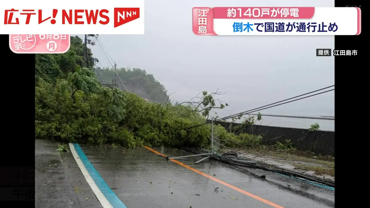 日テレNEWS NNN 6月8日(月) 18:45 【続報】江田島市大柿町で倒木のため