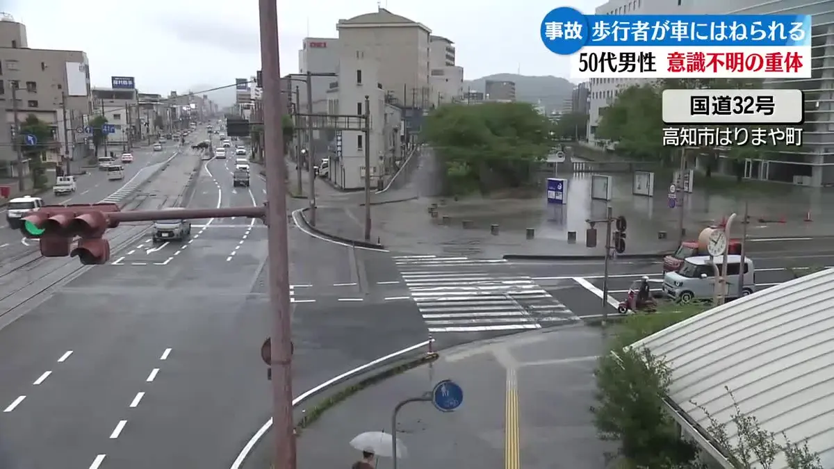 日テレNEWS NNN 7月5日(日) 19:33 高知市の国道32号で歩行者が車にはね