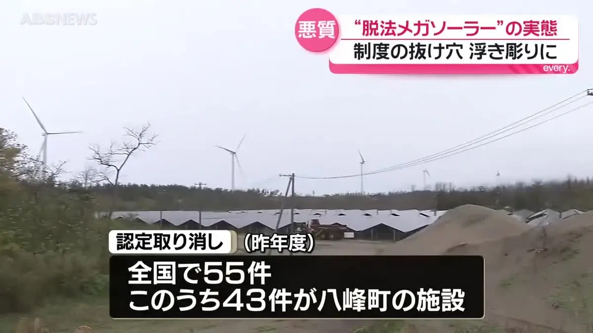 ソーラーパネル 255ｗ 1枚当たり(3月20日夕方〜3月28日の10日間予定、要予約、キャンセル待ち)　 日テレNEWS NNN 5月7日(木) 18:38 “脱法メガソーラー” 八峰町の太陽光