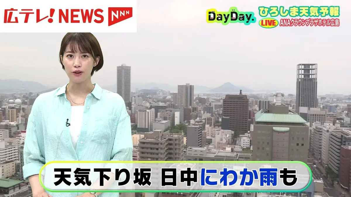 日テレNEWS NNN 6月19日(金) 10:35 19日の広島県は日中にわか雨の