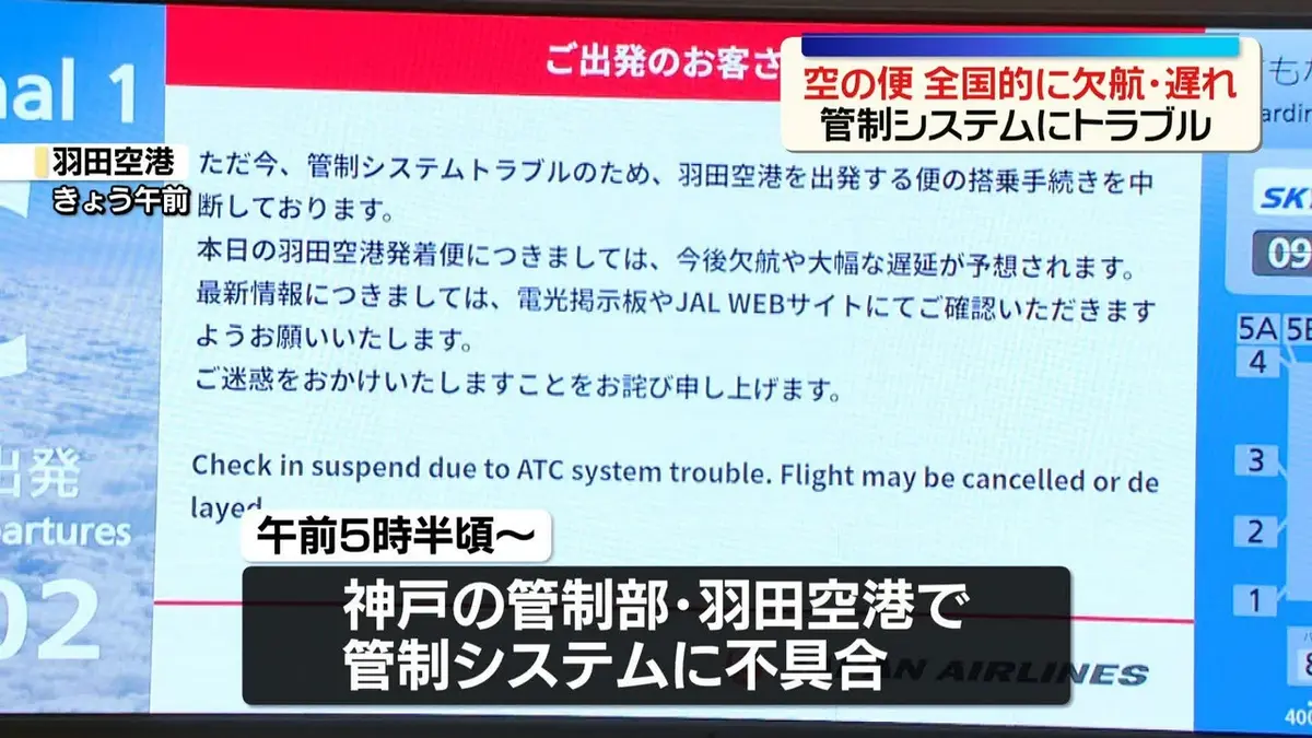 発送は11日以降 日テレNEWS NNN 4月21日(火) 14:48 航空管制システムにトラブル…全国的