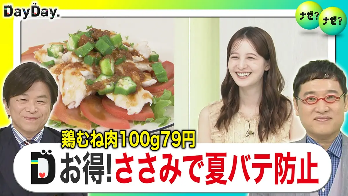 DayDay. 7月15日(水)放送分 お得＆夏バテ予防 鶏むね肉・ささみ柔らか