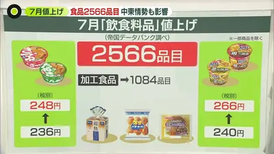 日テレNEWS NNN 7月1日(水) 0:16 【解説】7月の食品値上げは2566品目