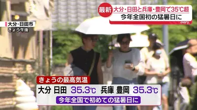 日テレNEWS NNN 5月18日(月) 17:00 兵庫・豊岡で35℃超え…5月の猛暑日は