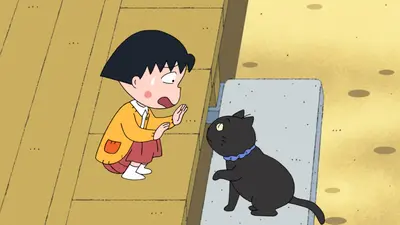 たまごさん専用☆ミニザクロちゃんと黒虫さんハラマルくんシマウサくんしましま猫さん ちびまる子ちゃん 11月9日(日)放送分 第1505話 『まる子、黒猫と仲良く