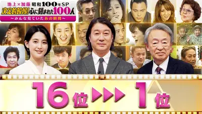 池上彰×加藤浩次 昭和100年SP決定的映像！心に刻まれた100人 12月25日